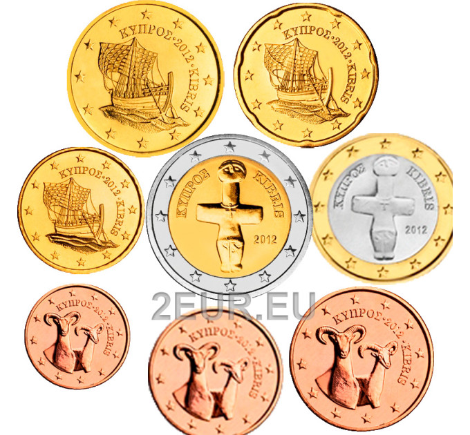 Kypros euro set UNC 2012  