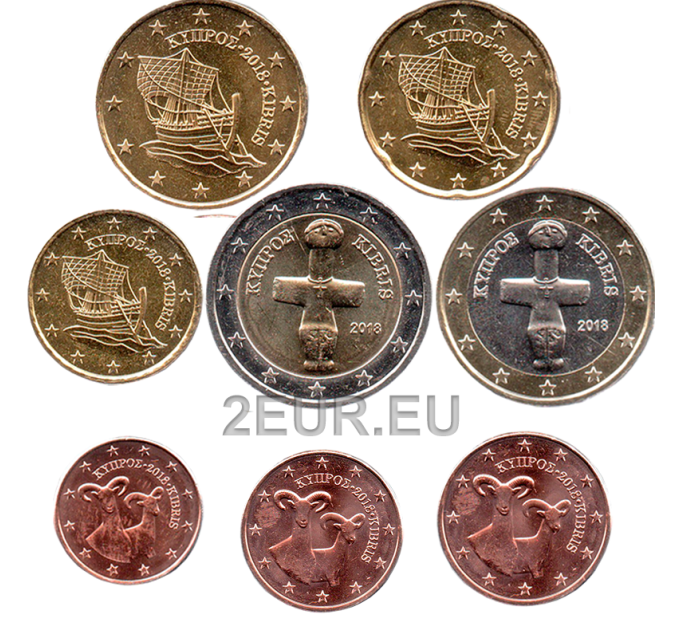 Kypros euro set UNC 2018  