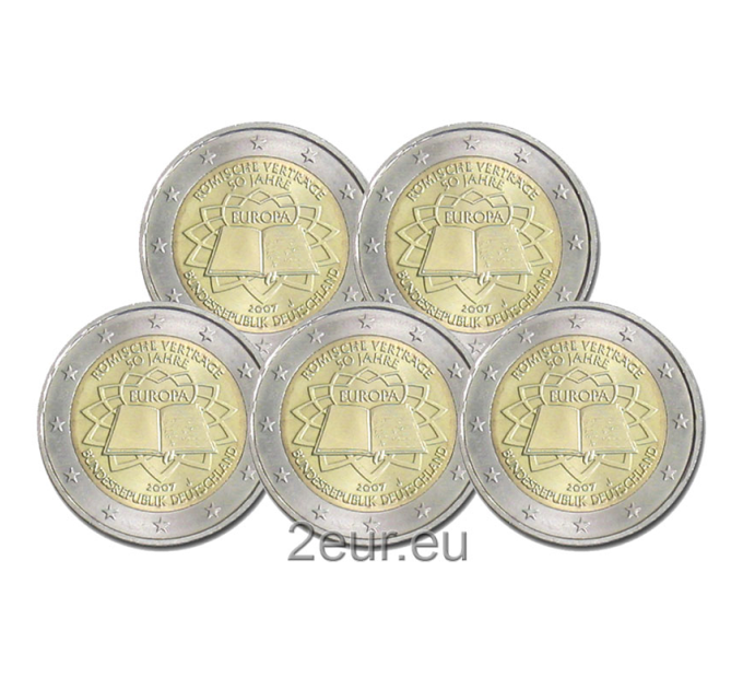 Saksa 2 euroa UNC 2007 - 50 vuotta Rooman sopimusta - ADFGJ