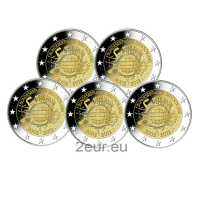  Saksa 2 euroa UNC 2012 - 10 vuotta Euro Cash - ADFGJ