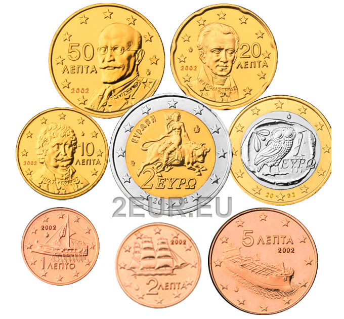 Kreikka euro set UNC 2002