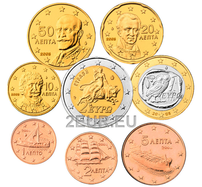 Kreikka euro set UNC 2008