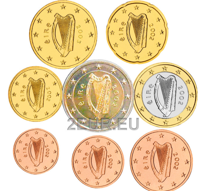 Irlanti 2002 - Euro set UNC