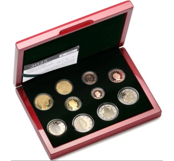 Luxemburgin 2 euron Proof-kolikko 2024-2025 + Eurokolikot 2025