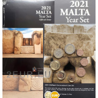 Malta euro set BU 2021 - Tarxienin temppelit rahapajan leimalla