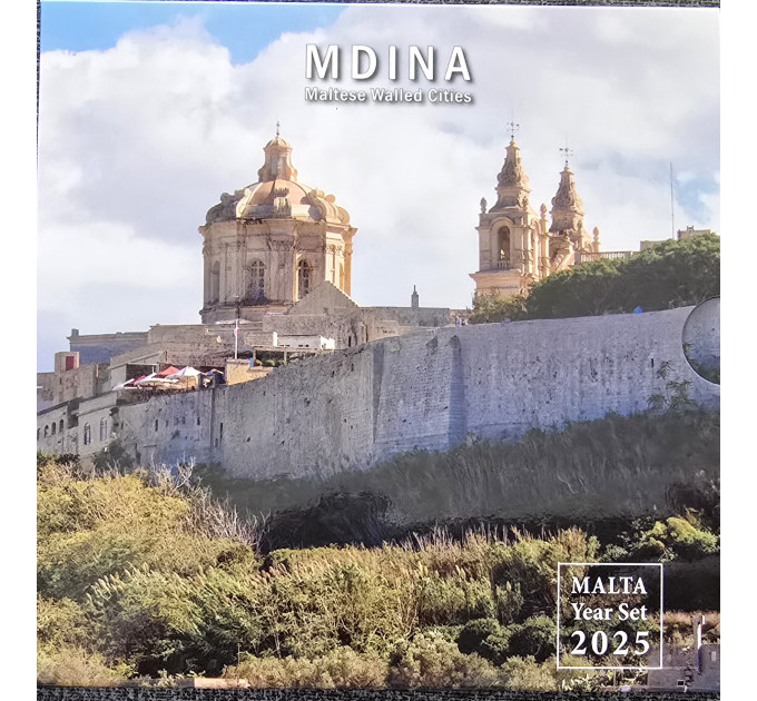 Malta euro set BU 2025 - Maltan muurien ympäröimät kaupungit - Mdina