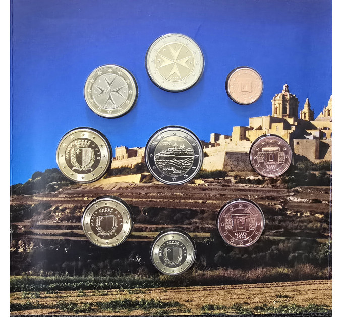 Malta euro set BU 2025 - Maltan muurien ympäröimät kaupungit - Mdina