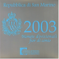 San Marino Euro set BU + 5 euron hopeakolikko 2003