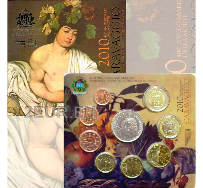 San Marino Euro set BU + 5 euron hopeakolikko 2010