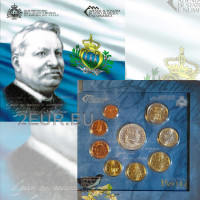 San Marino Euro set BU + 5 euron hopeakolikko 2012