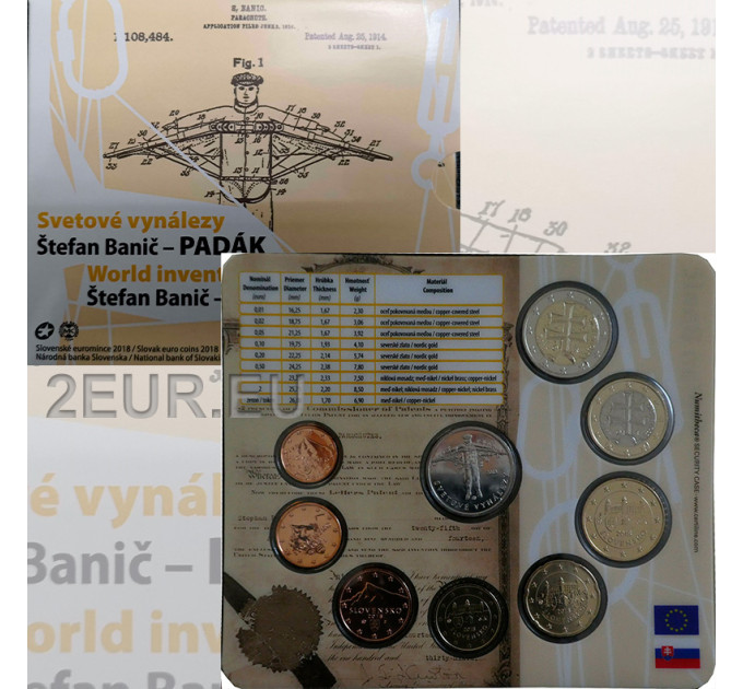 Slovakia Euro-kolikkosarja BU 2018 - Stefan Banic - sotilaallinen laskuvarjo
