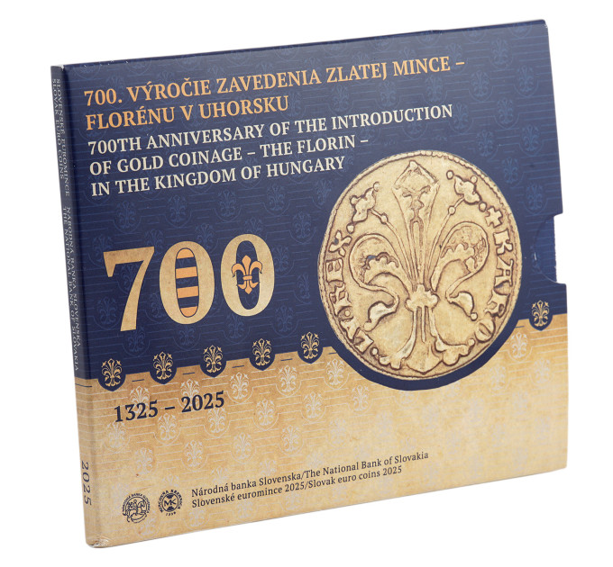 Slovakia Euro-kolikkosarja BU 2025 - Kultarahan - floriinin - käyttöönoton 700-vuotisjuhla