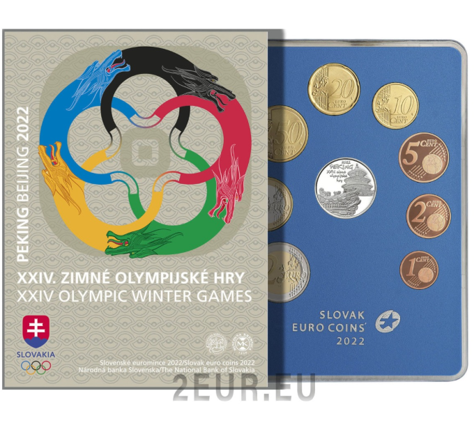 Slovakia Euro set proof 2022 - Talviolympialaiset - Peking 2022