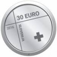 Slovenia 30 euron hopea proof 2016 - Punaisen Ristin 150-vuotisjuhla Sloveniassa