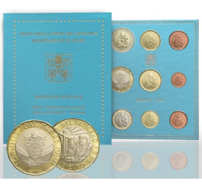 Vatikaanin setti BU + 5 EURO 2019 - 34. Maailman nuorisopäivä Panamassa