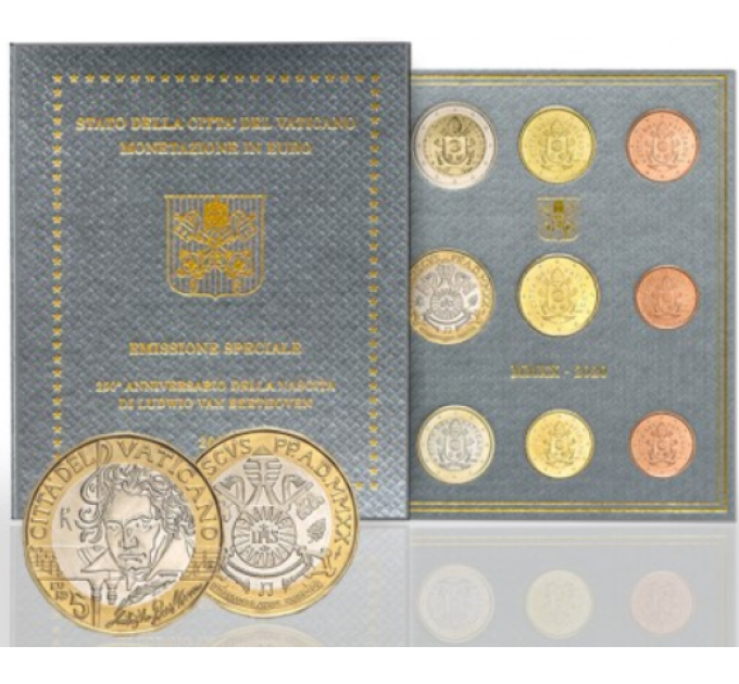 Vatikaanin setti BU + 5 EURO 2020 - 250 vuotta Ludwig van Beethovenin syntymästä