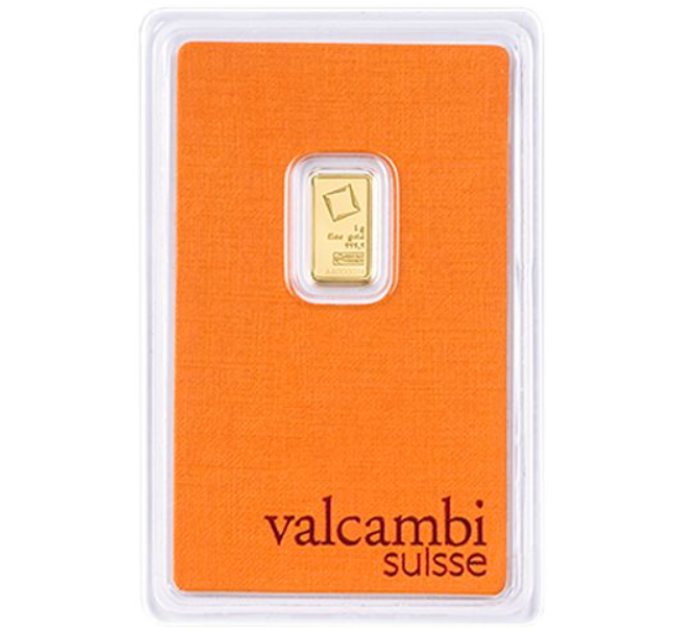 1g Valcambi-kultaharkko