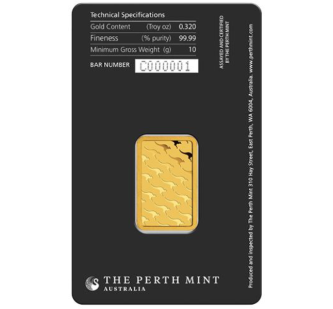 10g Perth Mint-kultaharkko