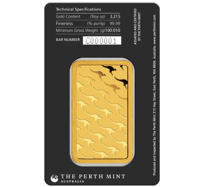 100 g Perth Mint-kultaharkko