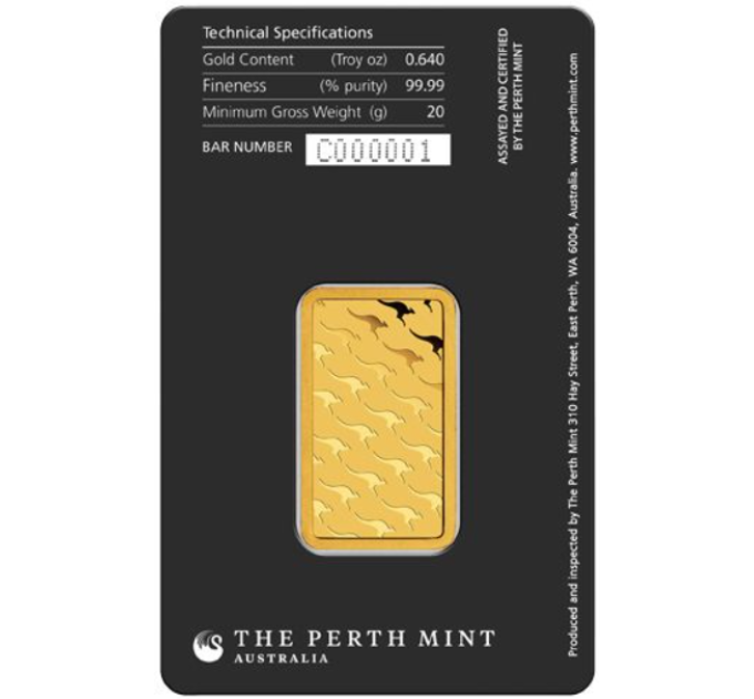 20g Perth Mint-kultaharkko