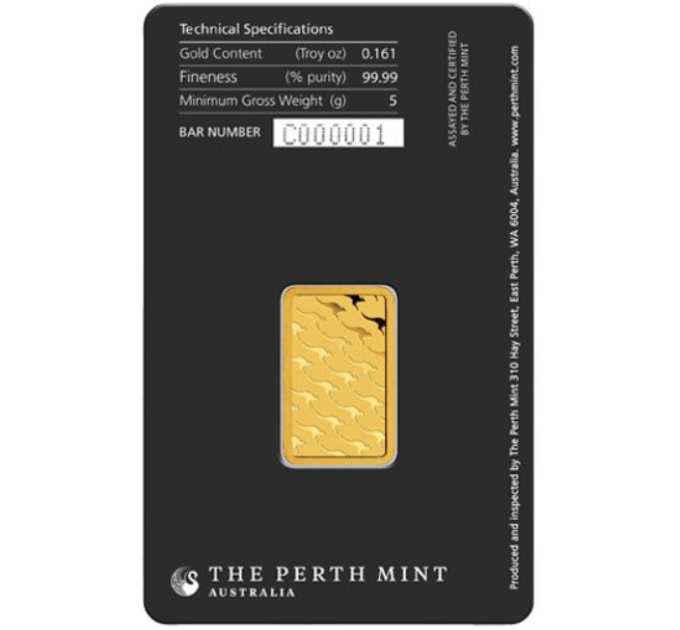 5g Perth Mint-kultaharkko