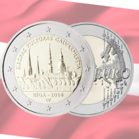 Latvia 2 euroa UNC 2014 - Riika - Euroopan kulttuuripääkaupunki
