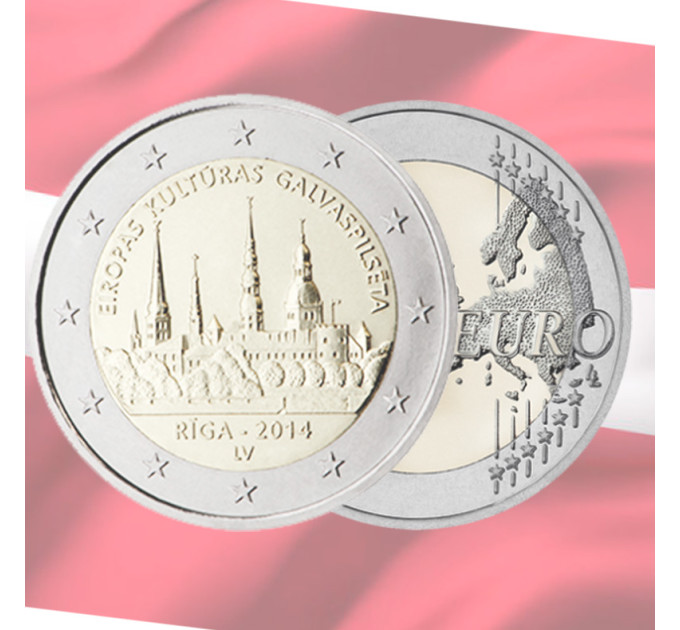 Latvia 2 euroa UNC 2014 - Riika - Euroopan kulttuuripääkaupunki