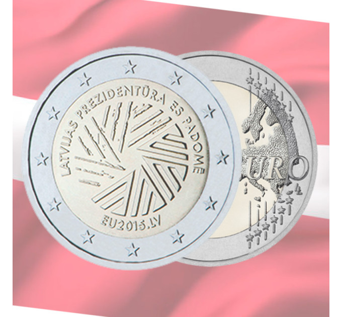 Latvia 2 euroa UNC 2015 - Latvian EU-puheenjohtajuus