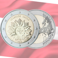 Latvia 2 euroa UNC 2019 - The Rising Sun