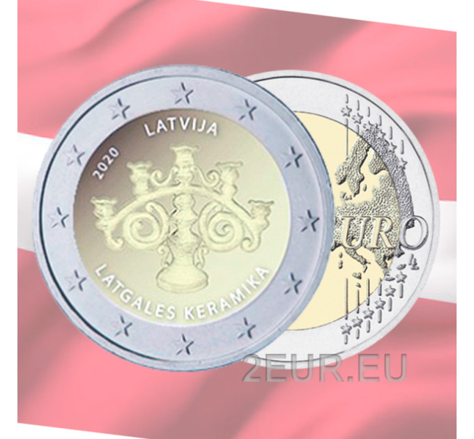Latvia 2 euroa UNC 2020 - Latgalian keramiikka