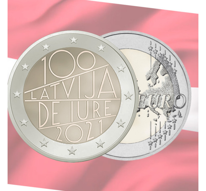 Latvia 2 euroa UNC 2021 - Latvia de iure 100