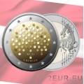 Latvia 2 euroa UNC 2022 - 100 vuotta Latvian pankki