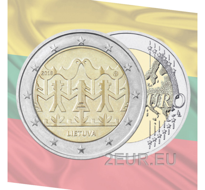 Liettua 2 euroa UNC 2018 - Laulu- ja tanssijuhla