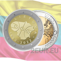 Liettua 2 euroa UNC 2022 - 100 vuotta koripalloa Liettuassa