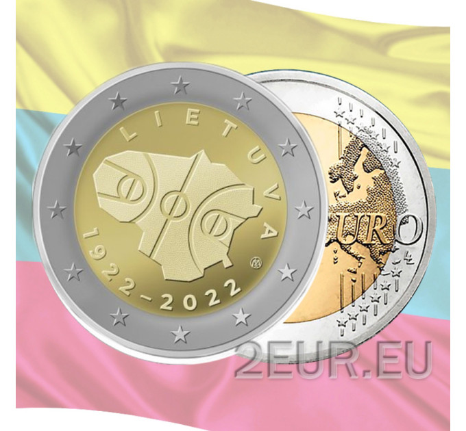Liettua 2 euroa UNC 2022 - 100 vuotta koripalloa Liettuassa