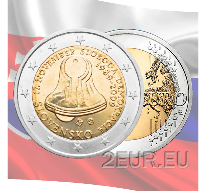 Slovakia 2 euroa UNC 2009 - 17. marraskuuta - vapauden ja demokratian taistelun päivä  