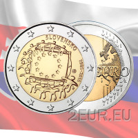 Slovakia 2 euroa UNC 2015 - EU-lipun 30-vuotispäivä