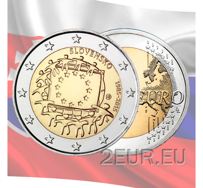 Slovakia 2 euroa UNC 2015 - EU-lipun 30-vuotispäivä