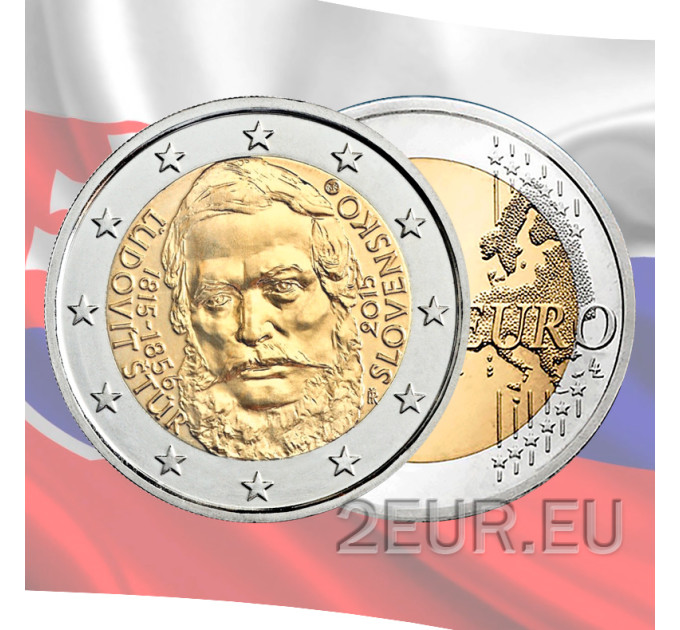 Slovakia 2 euroa UNC 2015 - 200 vuotta Ľudovít Štúrin syntymästä