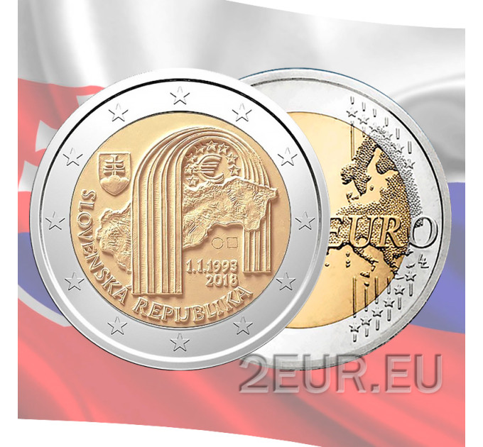 Slovakia 2 euroa UNC 2018 - Slovakian tasavallan perustamisen 25-vuotispäivä