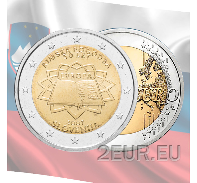 Slovenia 2 euroa UNC 2007 - 50 vuotta Rooman sopimus