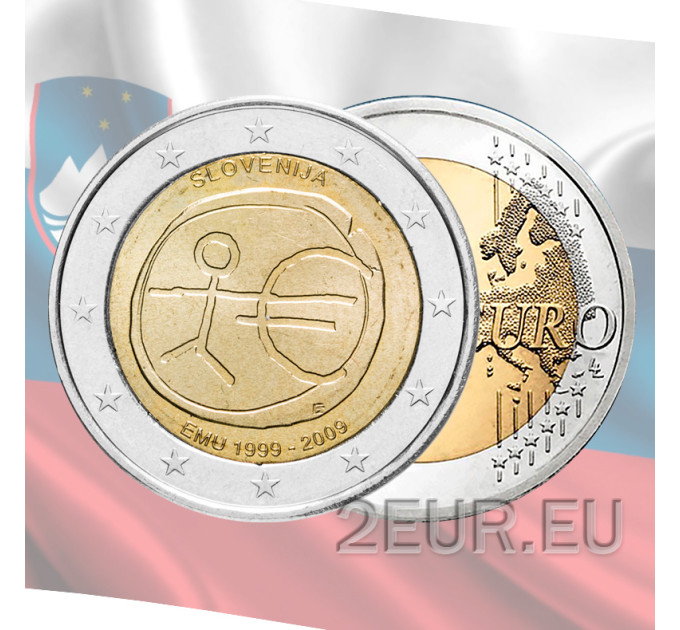 Slovenia 2 euroa UNC 2009 - 10 vuotta Euro - WWU - UEM