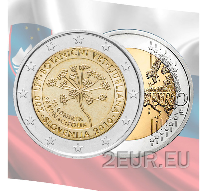 Slovenia 2 euroa UNC 2010 - 200 vuotta Ljubljanan kasvitieteellinen puutarha