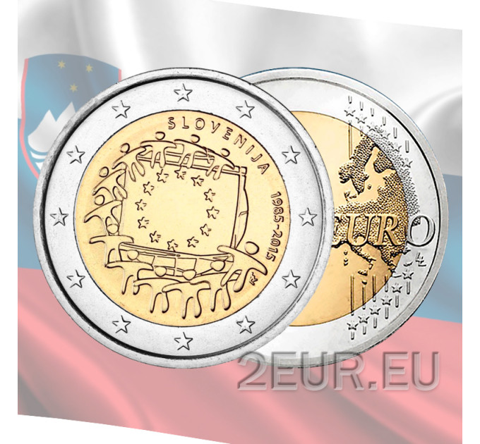 Slovenia 2 euroa UNC 2015 - EU:n lipun 30-vuotispäivä
