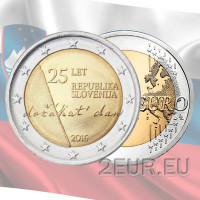 Slovenia 2 euroa UNC 2016 - 25 vuotta itsenäisyyttä