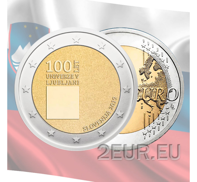 Slovenia 2 euroa UNC 2019 - Ljubljanan yliopiston perustamisen 100 vuotta
