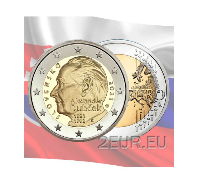 Slovakia 2 euroa UNC 2021 - Alexander Dubchekin syntymän 100 vuotta