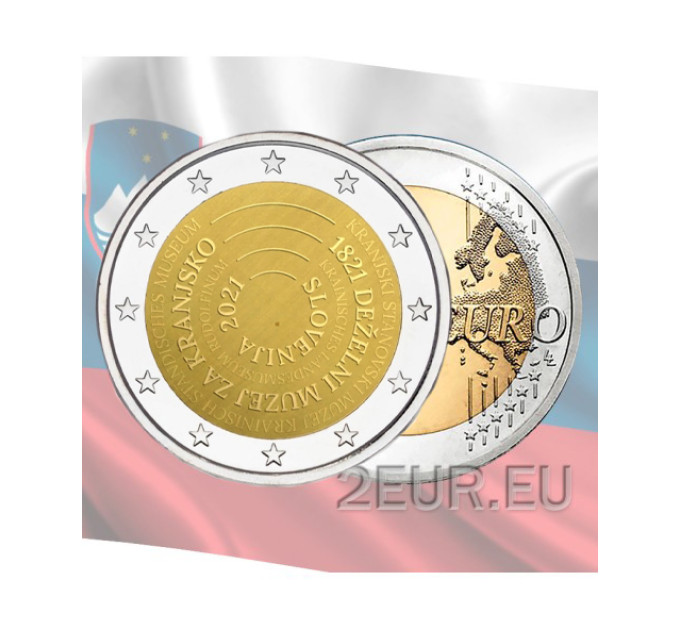 Slovenia 2 euroa UNC 2021 - Slovenian kansallismuseo 200 vuotta
