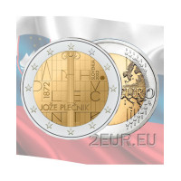 Slovenia 2 euroa UNC 2022 - 150 vuotta arkkitehti Jože Plečnikin syntymästä