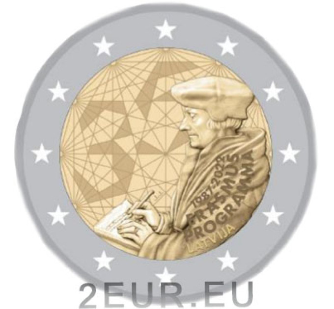Latvia 2 euroa UNC 2022 - 35 vuotta Erasmusta